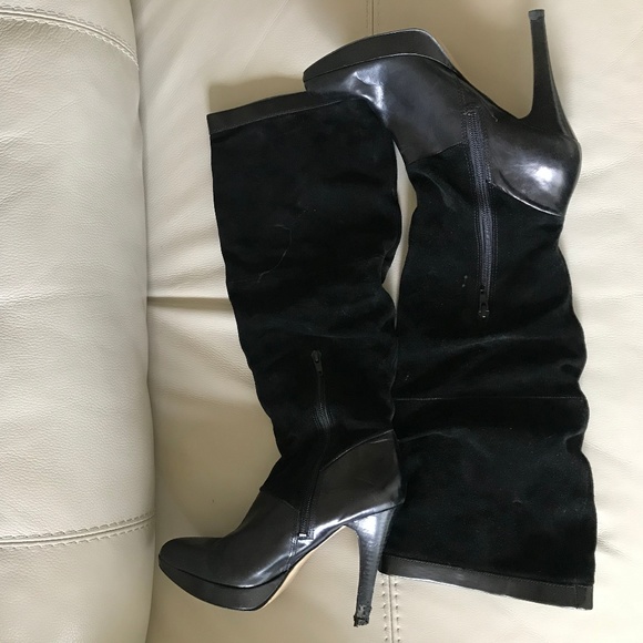 Nine West Suede and Leather Boots - Picture 1 of 7